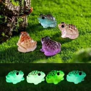 5개/10개 미니 개구리 야광 요정 정원 화분 미니어처 장식 발광 개구리 비바리움 DIY 액세서리