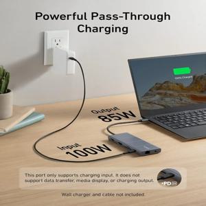 TLF Anker 565 USB-C 허브 11-in-1 도킹 스테이션, 10Gbps USB-C 및 USB-A 데이터 포트, 4K 및 디스플레이포트, 2개의 데이터 포트