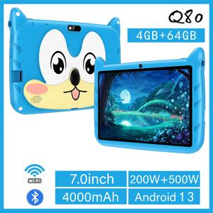 새로운 5G 와이파이 7인치 태블릿 PC 어린이 선물 아동 학습 교육용 태블릿 안드로이드 13 쿼드 코어 4GB 램 64GB 롬 듀얼 카메라