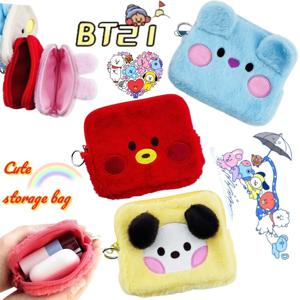 BT21 코야 타타 치미 쉐이키 2차원 화장품 가방 달콤하고 귀여운 소녀 다기능 편리한 핸드백 수납 가방