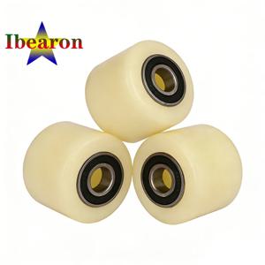 베어링이 있는 4PCS 나일론 지게차 바퀴 플랫/드럼 80x60mm 80x70mm 내구성 내마모성 산업용 지게차 교체 바퀴