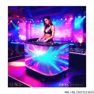 바, 나이트클럽용 LED DJ 테이블, 휴대용 항공기 등급 박스형 LED 접이식 DJ 부스 디스플레이, 디스플레이 케이스 포함, 미국 재고 있음