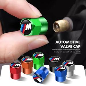 4개 자동차 휠 타이어 밸브 캡 에어 스템 커버 액세서리 BMW M E46 E39 E70 F10 F20 F30 X5 X6 X1 M3 M5 M6 E71 F01 F02 F87 용