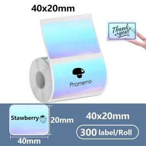 40x20MM 호환 포모모 M110 M220 M200 자가 접착식 컬러 레이저 감열지, E210 P50 Detong P1 HPRT T20 MAKER