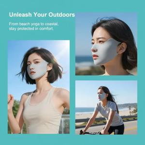 2PCS 아이스 실크 마스크 통기성 UV 방지 세탁 가능 이음매 없는 페이스 커버 스포츠 워킹 여행용