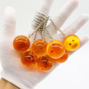 반다이 드래곤볼 시리즈 키체인 참 장식품 1-7성 드래곤볼 코스프레 키링 자동차 키링 펜던트 홀더 장난감 선물