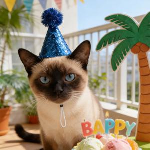 어린이와 작은 애완동물을 위한 7개의 반짝이 콘 생일 파티 모자 - 멀티컬러 폼폼 모자 가벼운 종이 장식