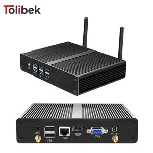 팬리스 미니 PC 인텔 코어 i3 5005U i5 4200U i7-4500U 셀러론 2955U DDR3L mSATA 2.5인치 SATA Windows 10 Pro 8x USB 포트 WiFi