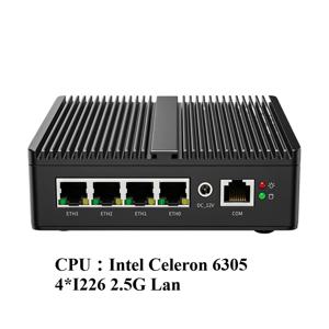 산업용 미니 PC 인텔 펜티엄 J5005 소프트 라우터 4x인텔 I226V 2.5G LAN DDR4 NVME SSD PfSense 방화벽 어플라이언스