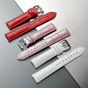 여성용 가죽 소가죽 시계줄 - 대나무 매듭 패턴 부드러운 손목 벨트 교체용 (12mm, 14mm, 16mm, 18mm, 20mm)