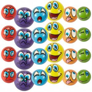 12Pcs 재미 있은 스폰지 압력 표현 소프트 볼 짜기 재미 있은 표현 PU 폼 진정 장난감 손목 액션 스포츠 장난감 공
