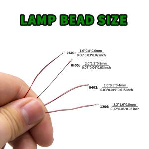10개/세트 마이크로 LED 램프 칩 3V 사전 납땜 0402 0603 0805 1206 20-30cm 리츠 와이어 램프 철도 조명 DIY 모델 전자제품