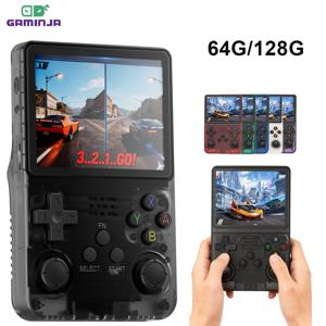 R36S 게임 레트로 휴대용 게임기 3.5인치 IPS 화면 내장 64GB/128GB 메모리 클래식 게임 휴대용 게임기
