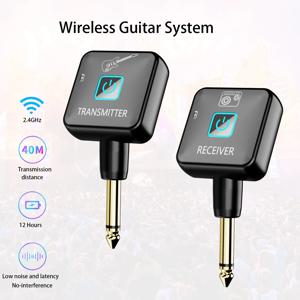 무선 기타 시스템 2.4GHz 무선 기타 송신기 수신기 기타베이스 전기 악기 용 4 신호 채널