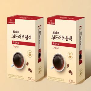 맥심 부드러운 블랙 오리지널 인스턴트 블랙커피 100T x 2통