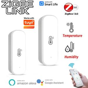 Zigbee 3.0 스마트 온도 습도 센서 배터리 구동 앱 원격 모니터 음성 제어는 Tuya Alexa Google 홈과 함께 작동합니다.
