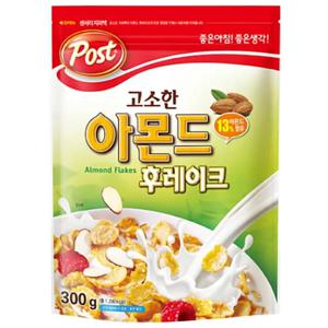 농심 켈로그 고소한 아몬드 후레이크 시리얼 300g 1통