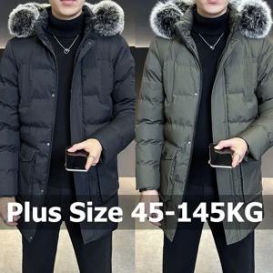 탈부착 가능한 퍼 칼라 후드 파카 남성 플러스 사이즈 7XL 8XL 겨울 두꺼운 후드 코튼 패딩 코트 롱 재킷 다중 포켓