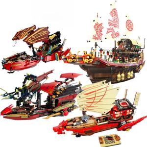 MOC 팬텀 시리즈 블록 70738 데스티니 바운티 드래곤 보트 세트 시즌 1 배 어린이 휴일 선물 조립 장난감