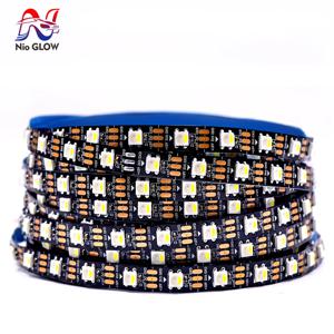 4IN1 어드레서블 WS2812 SK6812 픽셀 LED 스트립 5050 RGB RGBW DC5V 12V 30/60/144LED 디지털 LED 픽셀 스트립 화이트/블랙 PCB