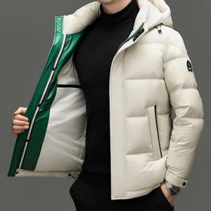90% 화이트 덕 다운 코트 남성용 2025 겨울 후드 방풍 패딩 재킷 럭셔리 패션 솔리드 덕 다운 파카 코트