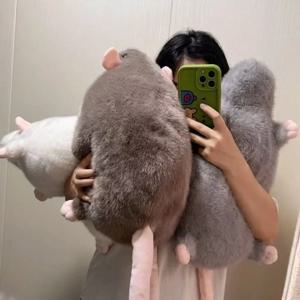창의적인 30/45/90cm 쥐 인형 플러시 만화 꽃 가지 쥐 인형 부드러운 대형 동물 피규어 어린이 선물 생일