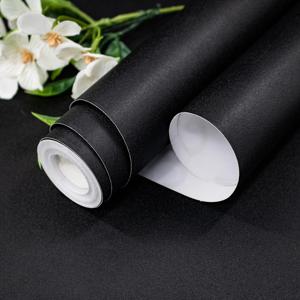 40CM 무광택 검정 단색 벽지 자체 접착 방수 습기 방지 가구 및 벽 장식 스티커