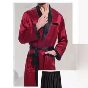 남성용 수면 가운 반바지 투피스 세트 얇은 긴팔 여름 목욕가운 플러스 사이즈 편안하고 통기성 좋은 가벼운 세트