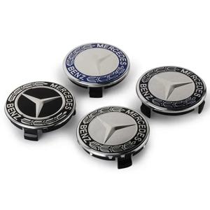 메르세데스 벤츠 C E A B S 클래스 GLE GLA GLB GLC GLS AMG W176 177 203 204 205 211 212용 75mm 자동차 휠 센터 허브 캡 커버 4개