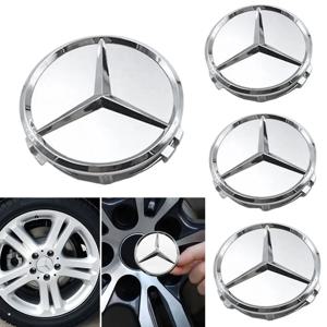 메르세데스 벤츠 AMG A B G R 클래스 GLA GLK W176 W108 W168 W204 W251 W463 액세서리용 75mm 자동차 휠 센터 허브 캡 커버 4개