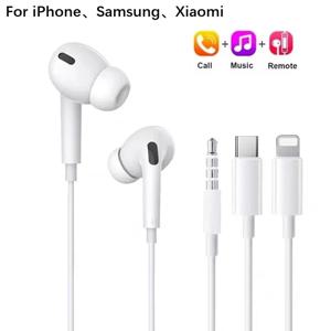 Apple iPhone 14 13 12 11용 이어폰 스테레오 사운드 유선 이어버드 블루투스 호환 헤드셋 3.5mm 모든 휴대폰용