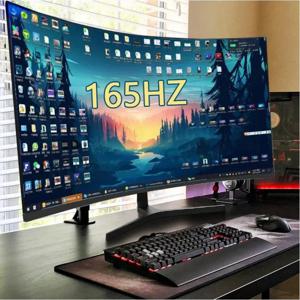 34인치 LCD 모니터 144Hz 165Hz 4K 컴퓨터 디스플레이 RGB 라이트 바 게이밍 커브드 스크린 모니터