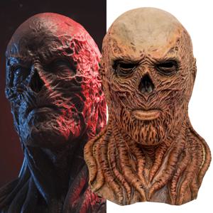 Vecna ​​이상한 물건 마스크 공포 악마 전체 얼굴 헬멧 괴물 라텍스 마스크 할로윈 카니발 파티 의상 소품 액세서리