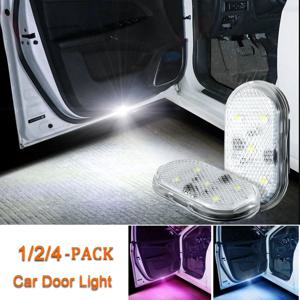 1 2 4pcs Led 자동차 도어 라이트 자동차 인테리어 USB 충전식 무선 마그네틱 스위치 야간 램프 자동차 도어 신호 환영 조명