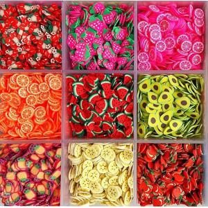 에폭시 실리콘 몰드에 대 한 1000Pcs 폴리머 클레이 수 지 과일 조각 DIY 공예 보석 핸드폰 장식 액세서리 만들기 용품