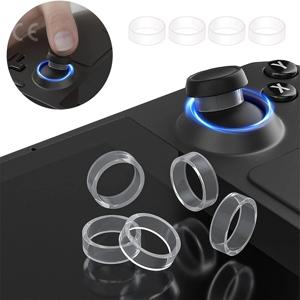 PS5/PS4/스팀 덱 조이스틱 보호용 고무 링 8개, 로그 앨리 게임 콘솔용 실리콘 링커버