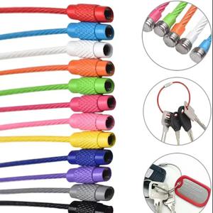 10pcs 다채로운 스테인레스 스틸 와이어 키 체인 케이블 루프 나사 잠금 로프 키 홀더 열쇠 고리 열쇠 고리 반지 야외 도구