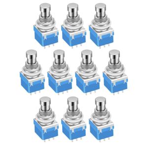 DaierTek 10PCS 기타 이펙트 페달 3PDT 풋스위치 9 핀 래칭 스톰프 푸시 버튼 풋 스위치 트루 바이패스 솔더 러그