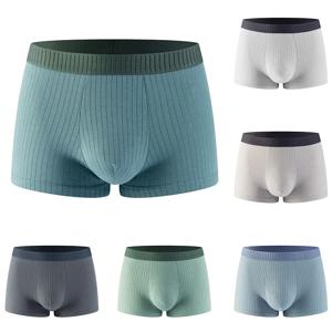 6Pcs 100% 코 튼 고품질 남자 속옷 통기성 복서 반바지 탄성 수분 흡수 항균 속옷 팬티