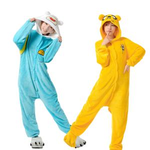 핀과 제이크와 함께하는 모험 시간 성인 Kigurumi 여성 남성 Onesie 잠옷 할로윈 파티 코스프레 의상