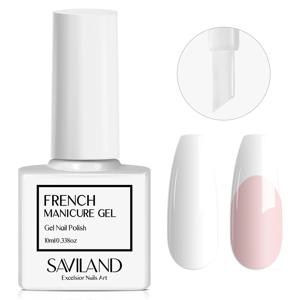 SAVILAND 10ml 화이트 젤 매니큐어 프렌치 익스텐션 UV LED 젤 프렌치 팁 네일 아트 네일 용품 매니큐어 네일 아트 스타터