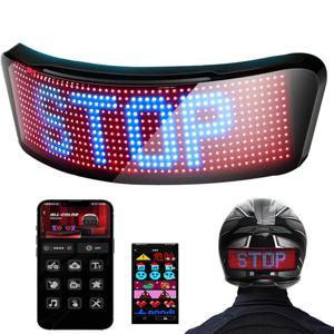 Led 헬멧 디스플레이 오토바이 헬멧 경고등 야간 승마 DIY RGB 자전거 헬멧 미등 APP 프로그래밍 가능한 LED 스크린