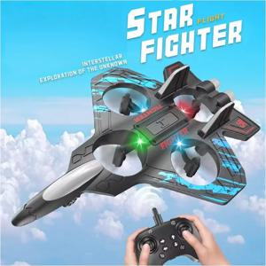 2.4G 원격 제어 전투기 전기 폼 글라이더 스턴트 텀블링 UAV 호버링 헬리콥터 LED 다채로운 조명 항공기 모델