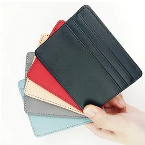 1Pc Pu 가죽 ID 카드 홀더 캔디 컬러 멀티 슬롯 슬림 지갑 여성용 남성용 명함 커버