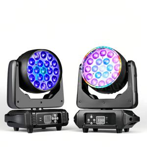 19x15W LED 빔 이동 헤드 라이트 RGBW 포커싱 조명 디스코 파티 극장 콘서트를위한 줌 무대 효과 조명 프로젝터
