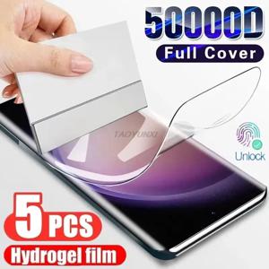 삼성 S26 S25 울트라 S24 S23 S22 플러스 S21 울트라 S20 FE용 하이드로겔 필름 5개, 갤럭시 S25+ S24+ S23+용 풀 스크린 보호필름