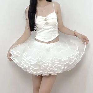 35cm 로리타 페티코트 본리스 바이올렛 - 덕 버트 크리놀린 슈퍼 숏 스커트 플러피 메쉬 언더스커트 플라이트 헤븐 스타일