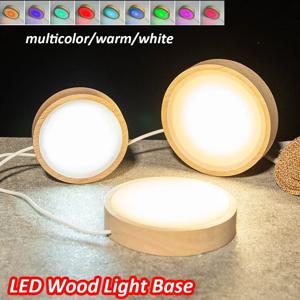 1-4Pcs 크리스탈 유리 나무 LED 조명 디스플레이 기본 아트 장식 나무 밤 램프 자료 홈 LED 조명 회전 디스플레이 스탠드