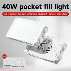 40W RGB LED 카메라 조명 4400mAh 배터리 CRI/TLCI 90+ 포켓 사진 조명 2800-9000K 조절 가능 미니 LED 비디오 램프 캠핑용