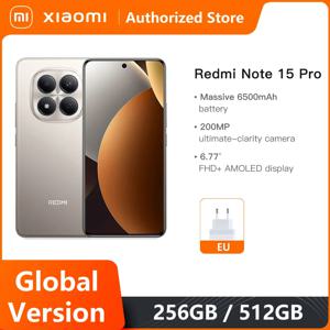 글로벌 버전 레드미 노트 15 프로 샤오미 휴대폰 MTK Helio G200-Ultra 6.77인치 AMOLED 디스플레이 200MP 초고화질 카메라